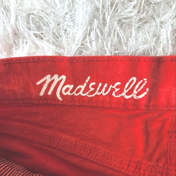 MADEWELL Low-Rise Red Denim Shorts, Size 25 - Picture 8 of 8